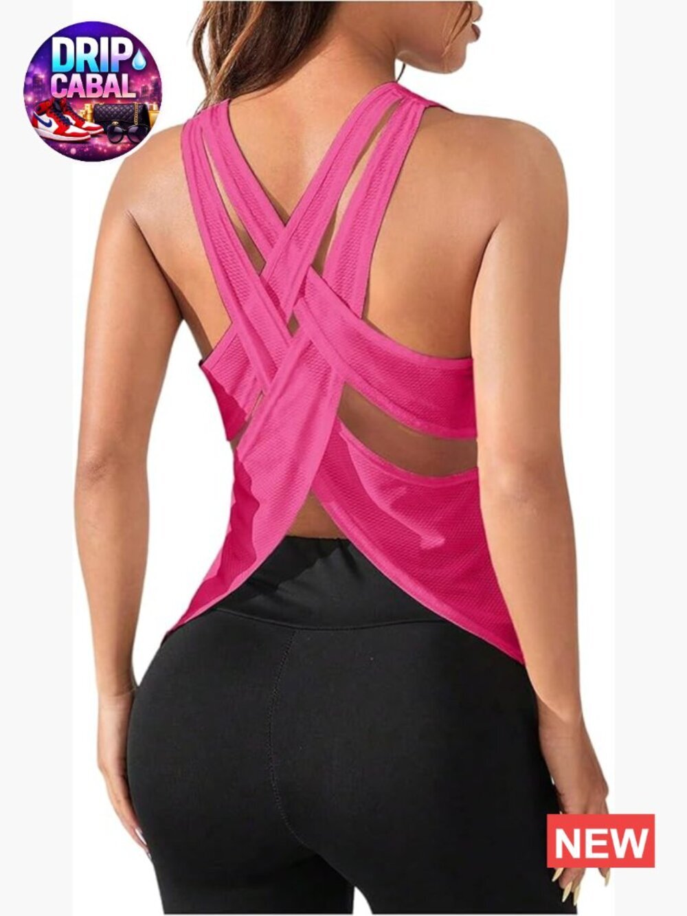 Women's Open Back Sleeveless Racerback Tank Top for Gym Yoga Running